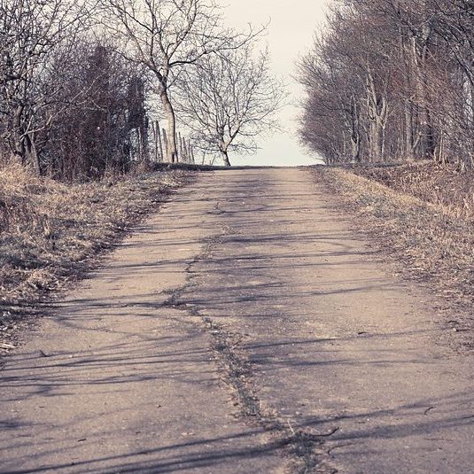 The road cracks